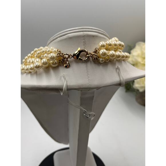 ListJ. Crew Five Multi-Strand Cream Round Faux Pearl Hand Knotted Necklace - Picture 4 of 7